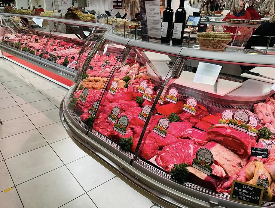 Viande en vitrine